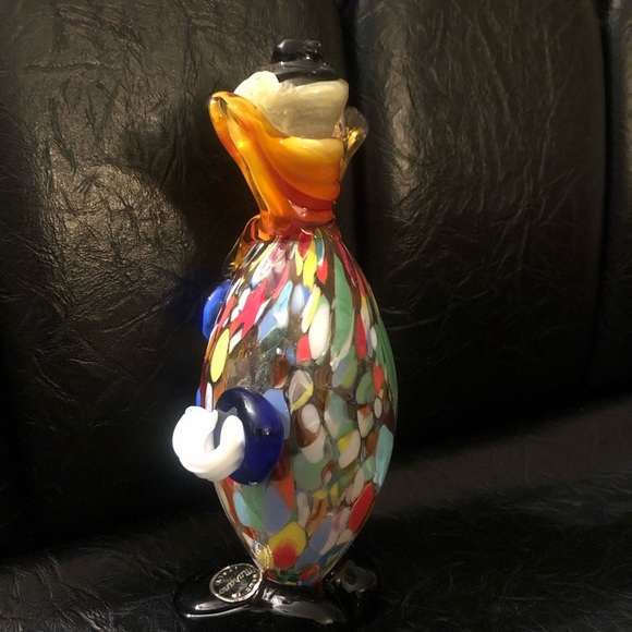 2669 Vintage Murano Italy Art Glass Clown Original Murano Sticker - Picture 13 of 14